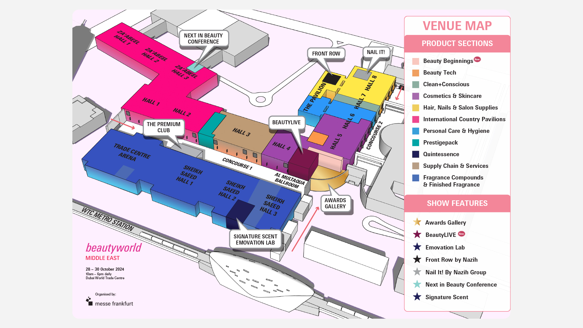Dubai World Trade Centre venue map