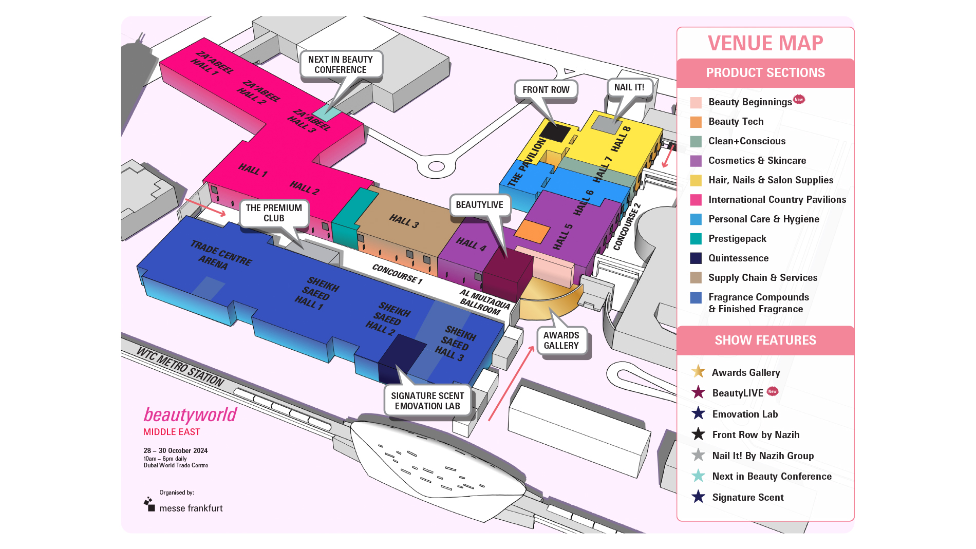 Beautyworld Middle East 2024 Venue Map